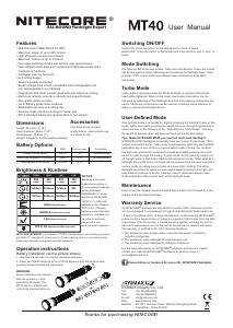 Handleiding Nitecore MT40 Zaklamp