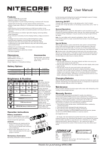 Handleiding Nitecore P12 Zaklamp