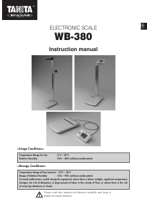 Handleiding Tanita WB-380 Weegschaal