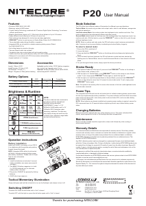 Handleiding Nitecore P20 Zaklamp