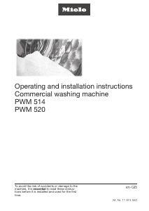 Manual Miele PWM 514 Washing Machine