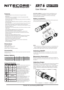 Handleiding Nitecore SRT6 Night Officer Zaklamp