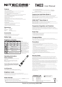 Handleiding Nitecore TM03 Zaklamp