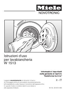 Manuale Miele W 1513 Lavatrice