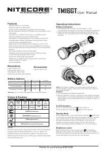 Handleiding Nitecore TM16GT Zaklamp