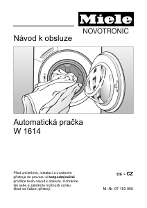 Manuál Miele W 1614 Pračka