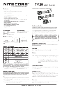 Handleiding Nitecore TM28 Zaklamp