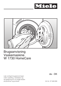 Brugsanvisning Miele W 1730 HomeCare Vaskemaskine