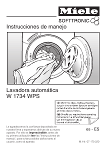 Manual de uso Miele W 1734 Lavadora