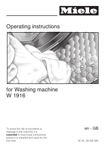 Handleiding Miele W 1916 Wasmachine
