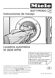 Manual de uso Miele W 2839 WPM Lavadora