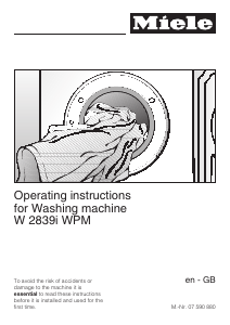 Handleiding Miele W 2839i WPM Wasmachine