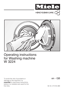 Manual Miele W 3224 Washing Machine
