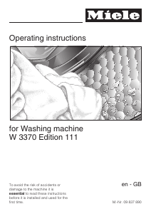 Handleiding Miele W 3370 Edition 111 Wasmachine