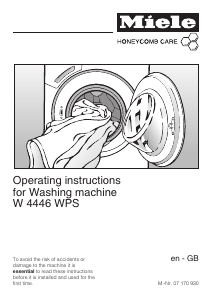 Manual Miele W 4446 WPS Washing Machine