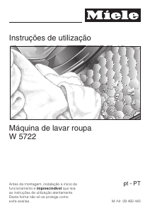 Manual Miele W 5722 Máquina de lavar roupa