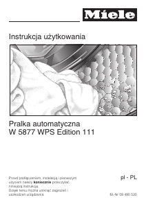 Instrukcja Miele W 5877 WPS Edition 111 Pralka