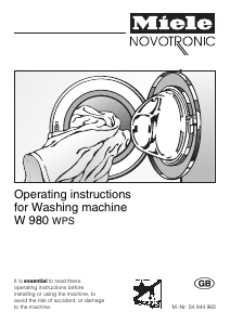 Handleiding Miele W 980 Wasmachine