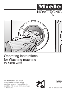 Handleiding Miele W 989i WPS Wasmachine