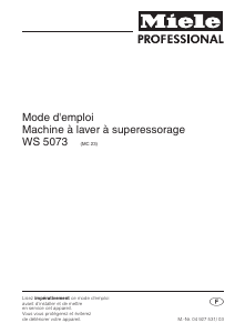 Mode d’emploi Miele WS 5073 AV Lave-linge