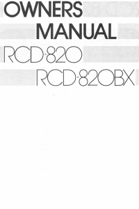 Handleiding Rotel RCD-820 CD speler