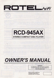 Handleiding Rotel RCD-945AX CD speler