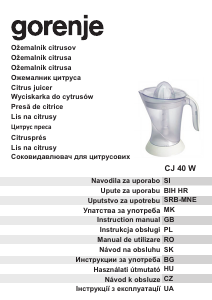 Handleiding Gorenje CJ40W Citruspers