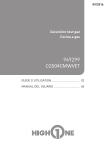 Mode d’emploi High One CG504WM WVET Cuisinière