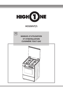 Mode d’emploi High One HCG 50 VT/1 Cuisinière