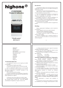 Mode d’emploi High One HCM 60 T Cuisinière