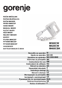 Manual Gorenje M460CBK Mixer de mână