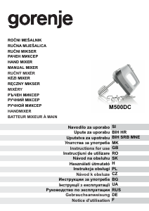 Návod Gorenje M500DC Ručný šľahač