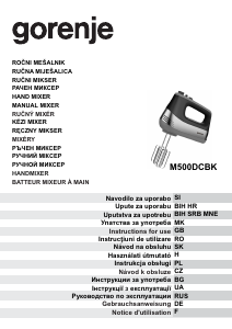 Instrukcja Gorenje M500DCBK Mikser ręczny