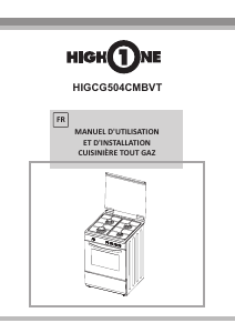Mode d’emploi High One HIG CG504CM BVT Cuisinière