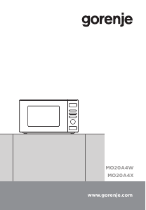 Instrukcja Gorenje MO20A4X Kuchenka mikrofalowa