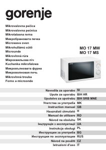 Manual Gorenje MO17MW Microwave