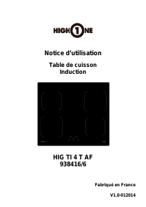 Mode d’emploi High One HIG TI4T AF Table de cuisson