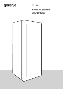 Návod Gorenje R619EEW5 Chladnička