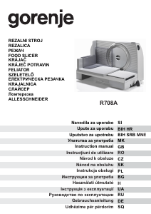 Priročnik Gorenje R708A Rezalni stroj