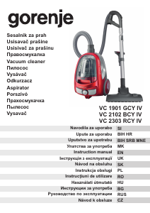 Návod Gorenje VC2303RCYIV Vysávač