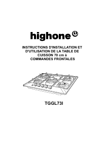 Mode d’emploi High One TGGL 73 I Table de cuisson