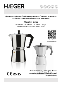 Mode d’emploi Haeger CP-06A.010A Moka Pot Cafetière