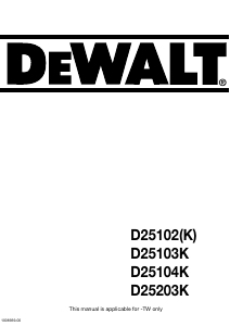 Handleiding DeWalt D25103K Boorhamer