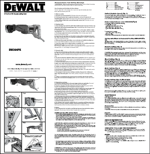 Manual DeWalt DW304PK Reciprocating Saw