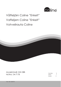 Käyttöohje Coline NW-08B Vohvelirauta