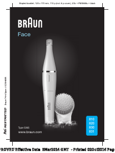 Manuale Braun 820 Face Spazzola per la pulizia del viso