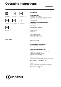 Mode d’emploi Indesit DFP 272 Lave-vaisselle