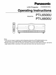 Handleiding Panasonic PTL6500U Beamer