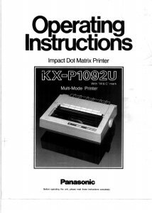 Handleiding Panasonic KX-P1092 Printer