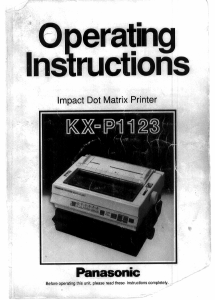 Manual Panasonic KX-P1123 Printer